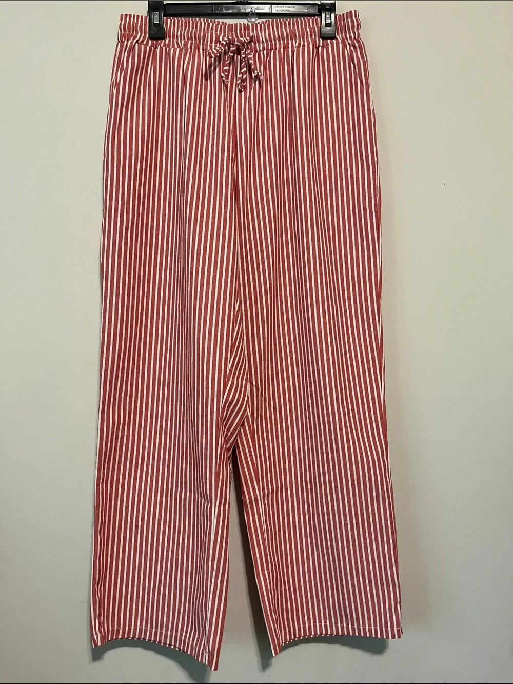 Women’s red and white drawstring pants